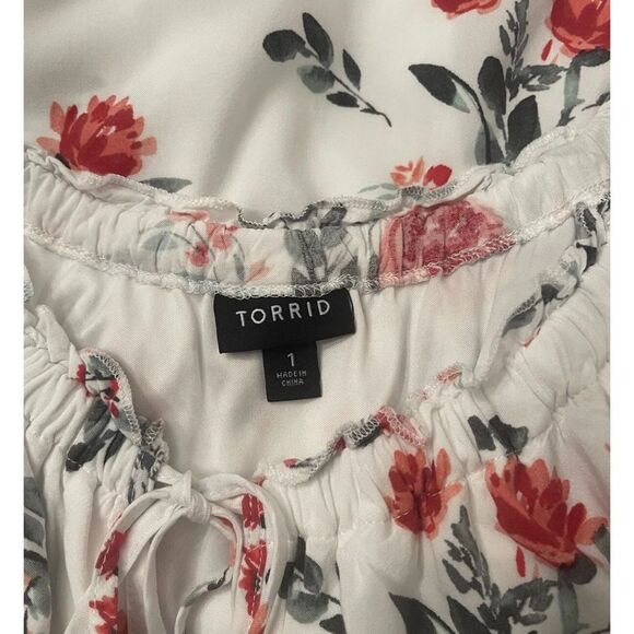 Torrid Women Dress Floral Baby Doll Sun Dress Beach Costal Casual Size 1 - Picture 6 of 7